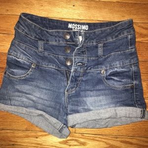 High waisted denim shorts